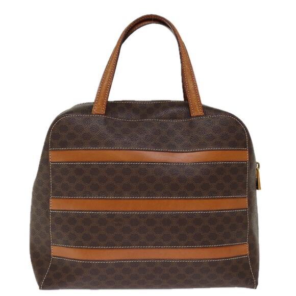 CELINE Macadam Canvas Hand Bag Pvc Brown - Picture 3 of 13